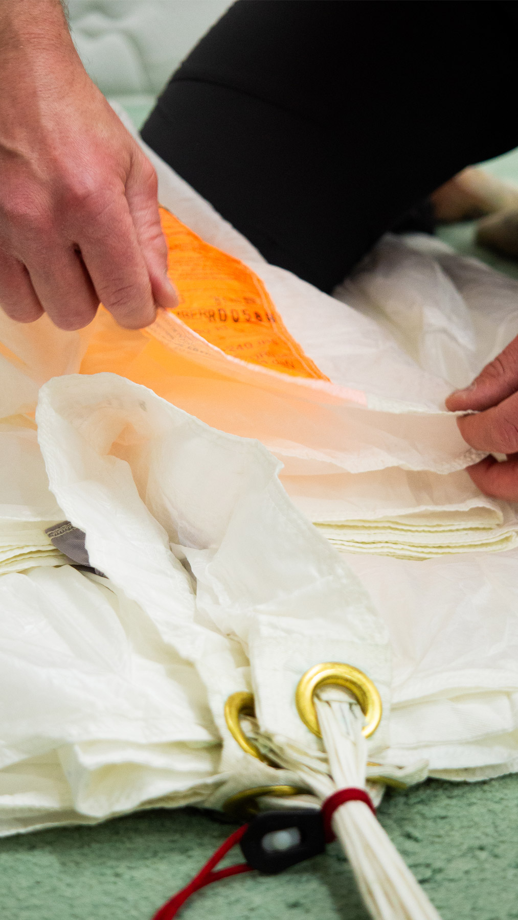Plier voile parachute